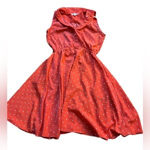 Larry Levine Pink and White Polka Dot Kids Dress